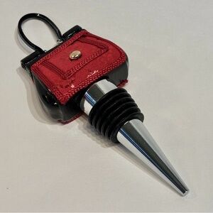Wild Eye Designs Red Shimmer Handbag Purse Stainless Steel Wine Bottle Stopper